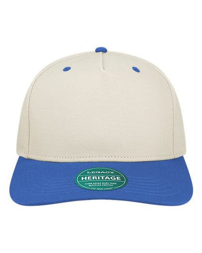 LEGACY Heritage Twill Cap - Stone/ Allegheny Blue Front