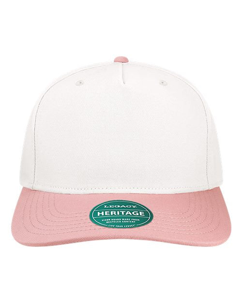 LEGACY Heritage Twill Cap - White/ Dusty Rose Front
