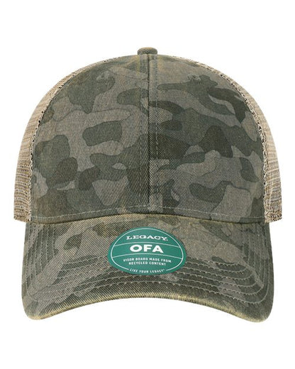 LEGACY Old Favorite Trucker Cap - Black Field Camo/ Java Front