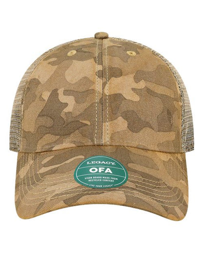 LEGACY Old Favorite Trucker Cap - Desert Field Camo/ Java Front
