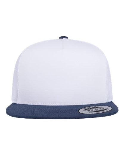 YP Classics Classic Five-Panel Trucker Cap - Navy/ White/ White Front
