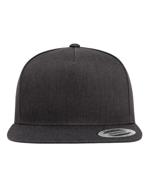 YP Classics Five-Panel Cotton Twill Snapback Cap - Dark Heather Grey Front