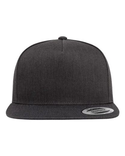 YP Classics Five-Panel Cotton Twill Snapback Cap - Dark Heather Grey Front