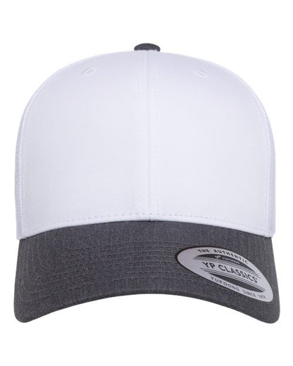 YP Classics Retro Trucker Cap - Dark Heather/ White/ White Front