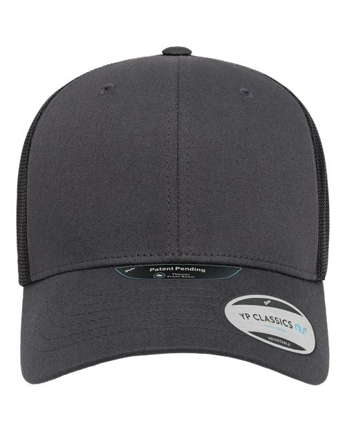 YP Classics NU Retro Trucker Cap - Charcoal/ Black Front