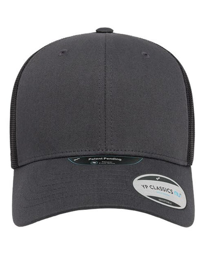 YP Classics NU Retro Trucker Cap - Charcoal/ Black Front