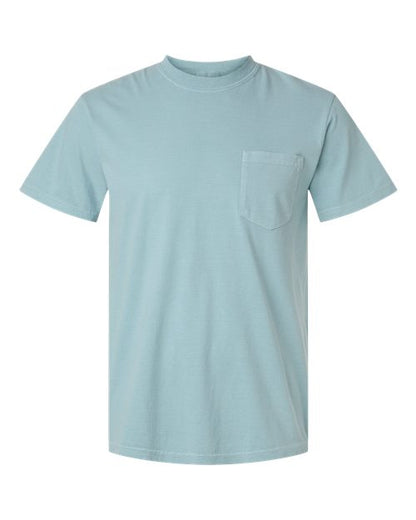 Unisex Garment-Dyed Heavyweight Pocket T-Shirt - Yankey Blue Front