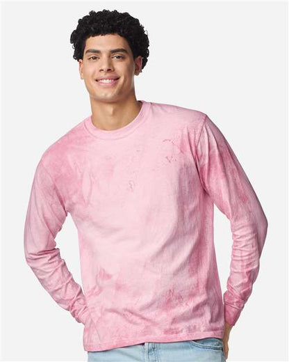 Comfort Colors Unisex Colorblast™ Long Sleeve T-Shirt - Hibiscus Front