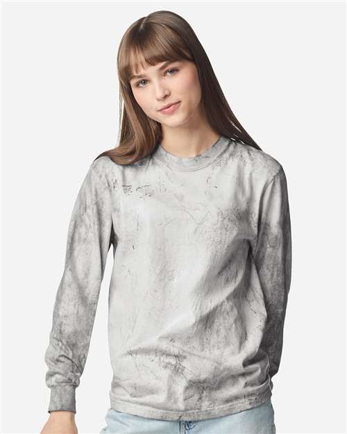 Comfort Colors Unisex Colorblast™ Long Sleeve T-Shirt - Smoke Front