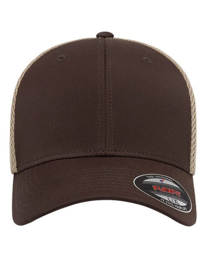 Flexfit Ultrafiber Mesh Cap - Brown/ Khaki Front