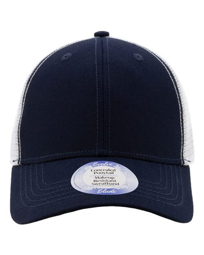 Infinity Her Women's Modern Trucker Cap - Dark Navy/ White Front