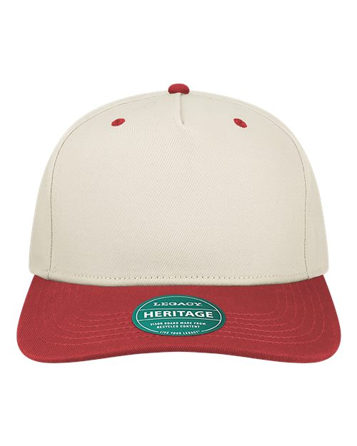 LEGACY Heritage Twill Cap - Stone/ Cardinal Red Front