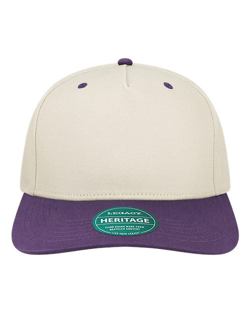 LEGACY Heritage Twill Cap - Stone/ Purple Front