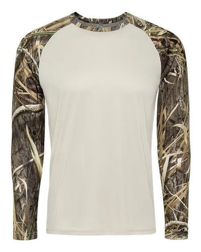 Paragon Men's Jackson Mossy Oak Colorblocked Long Sleeve T-Shirt - Shadow Grass Habitat Front