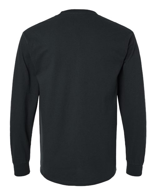 Unisex Ultra Cotton® Long Sleeve Pocket T-Shirt - Black Back