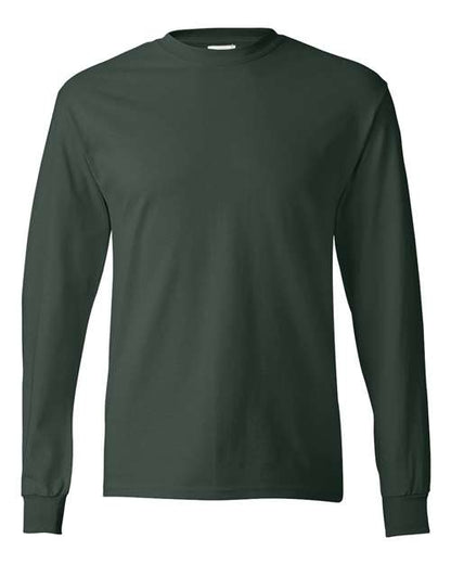 Hanes Unisex Authentic Long Sleeve T-Shirt - Deep Forest Front