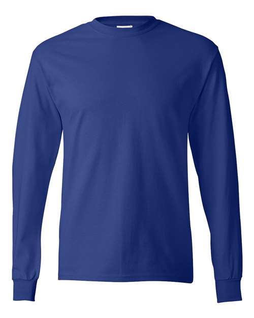 Hanes Unisex Authentic Long Sleeve T-Shirt - Deep Royal Front