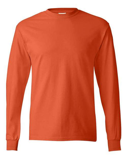 Hanes Unisex Authentic Long Sleeve T-Shirt - Orange Front