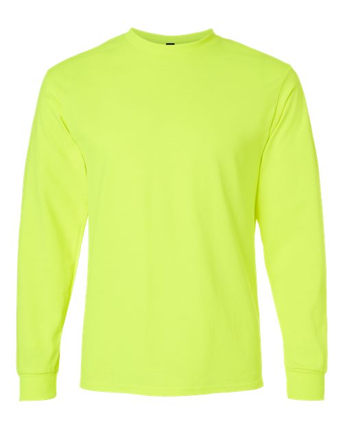 Unisex Ultra Cotton® Long Sleeve T-Shirt - Safety Green Front