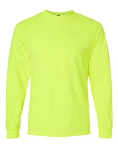 Unisex Ultra Cotton® Long Sleeve T-Shirt - Safety Green Front