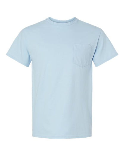 Unisex Ultra Cotton® Pocket T-Shirt - Light Blue Front