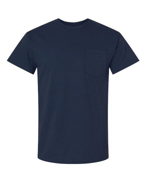Unisex Ultra Cotton® Pocket T-Shirt - Navy Front