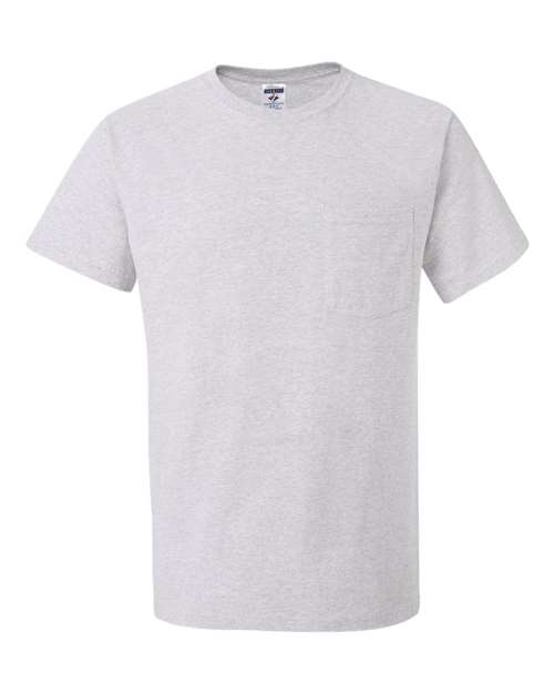 JERZEES Unisex Dri-Power® 50/50 Pocket T-Shirt - Ash Front