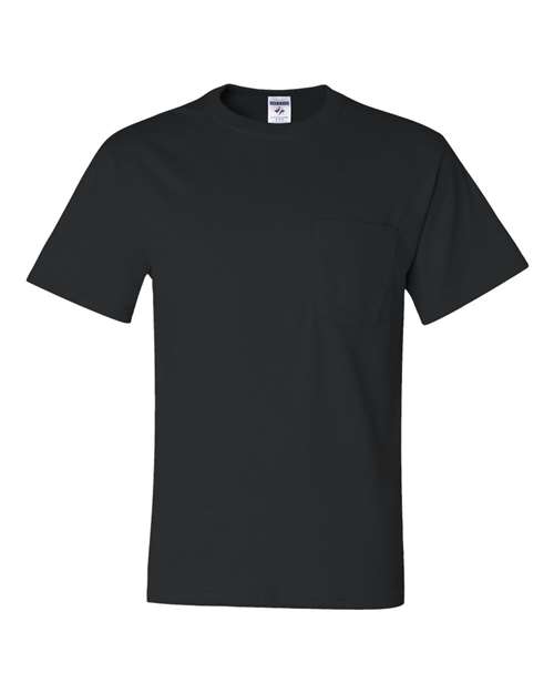 JERZEES Unisex Dri-Power® 50/50 Pocket T-Shirt - Black Front