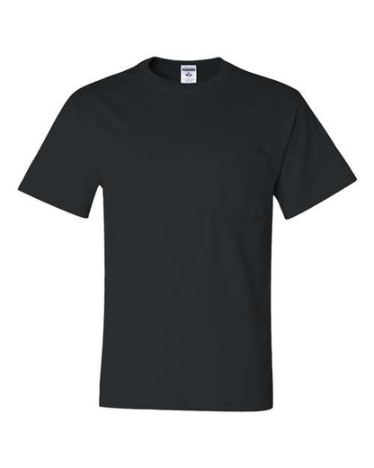 JERZEES Unisex Dri-Power® 50/50 Pocket T-Shirt - Black Front