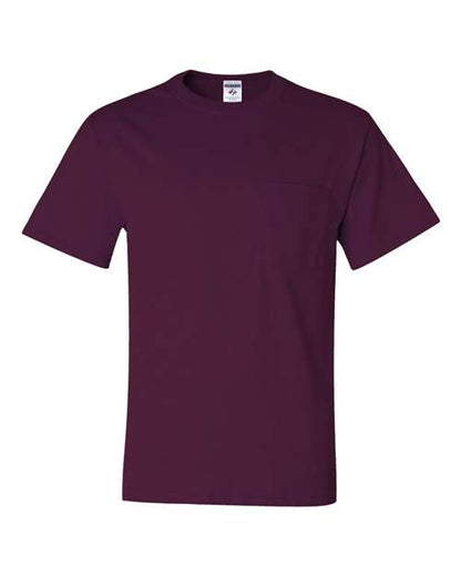 JERZEES Unisex Dri-Power® 50/50 Pocket T-Shirt - Maroon Front