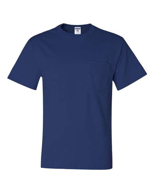 JERZEES Unisex Dri-Power® 50/50 Pocket T-Shirt - Royal Front