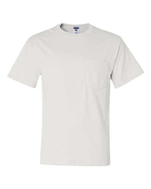 JERZEES Unisex Dri-Power® 50/50 Pocket T-Shirt - White Front