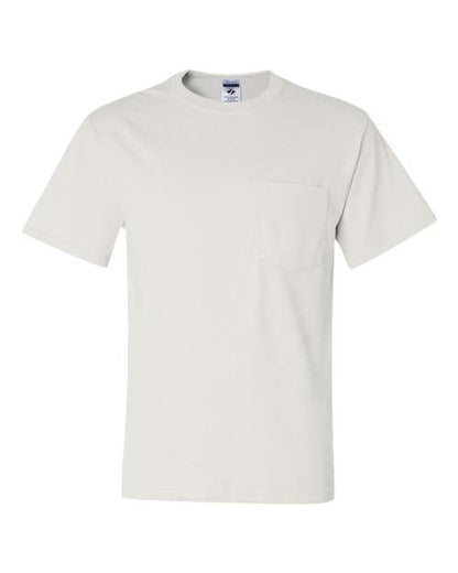JERZEES Unisex Dri-Power® 50/50 Pocket T-Shirt - White Front