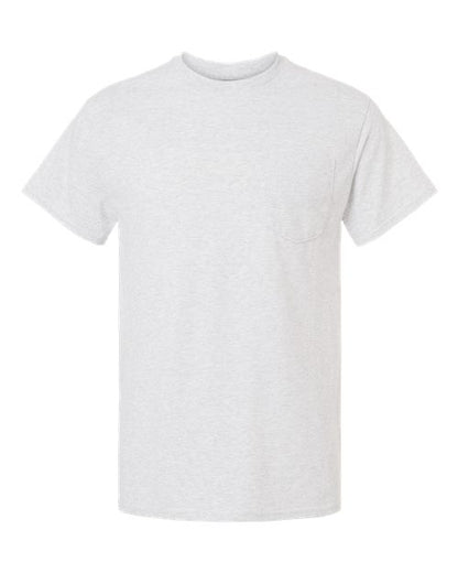 Unisex DryBlend® Pocket T-Shirt - Ash Front