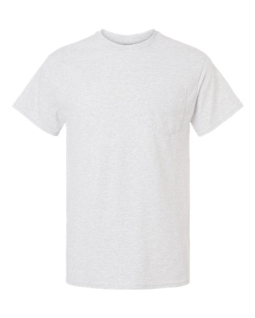 Unisex DryBlend® Pocket T-Shirt - Ash Front