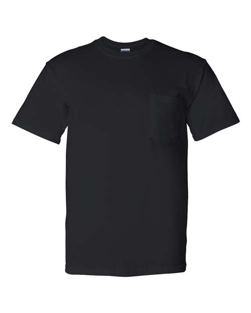 Unisex DryBlend® Pocket T-Shirt - Black Front