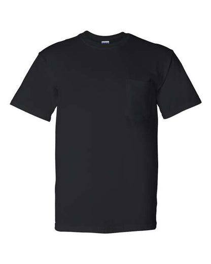 Unisex DryBlend® Pocket T-Shirt - Black Front