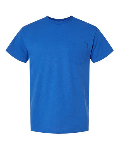 Unisex DryBlend® Pocket T-Shirt - Royal Front
