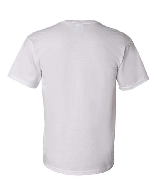 Unisex DryBlend® Pocket T-Shirt - White Back