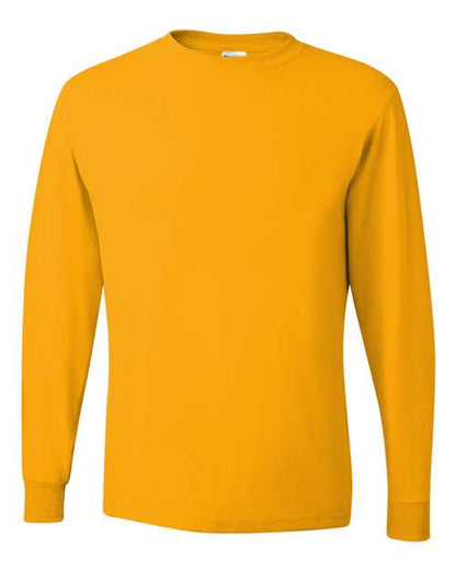 JERZEES Unisex Dri-Power® Long Sleeve 50/50 T-Shirt - Gold Front