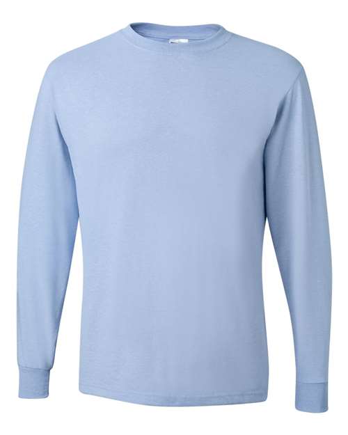 JERZEES Unisex Dri-Power® Long Sleeve 50/50 T-Shirt - Light Blue Front