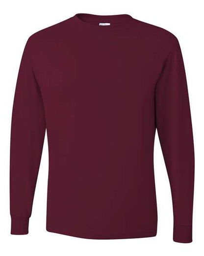 JERZEES Unisex Dri-Power® Long Sleeve 50/50 T-Shirt - Maroon Front