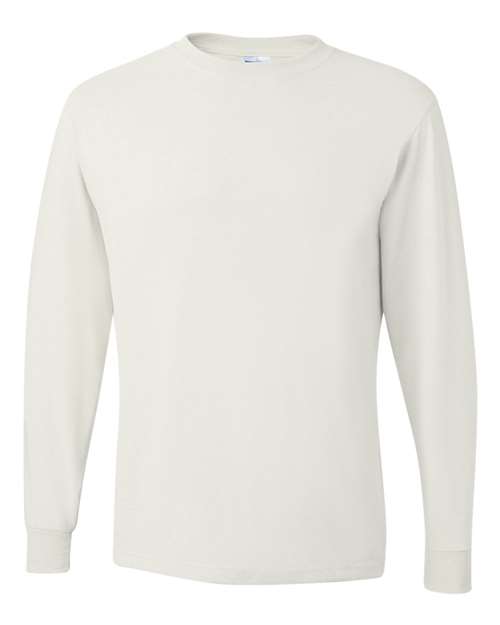 JERZEES Unisex Dri-Power® Long Sleeve 50/50 T-Shirt - White Front