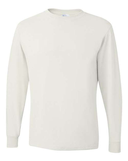 JERZEES Unisex Dri-Power® Long Sleeve 50/50 T-Shirt - White Front