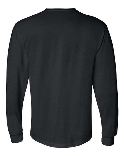 Unisex DryBlend® 50/50 Long Sleeve T-Shirt - Black Back