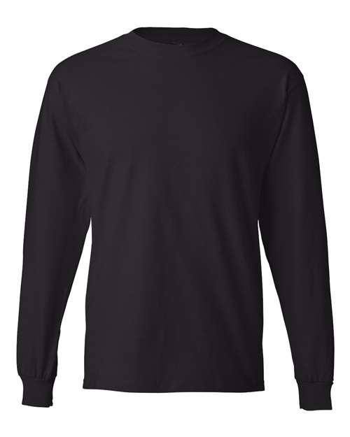 Hanes Unisex Beefy-T® Long Sleeve T-Shirt - Black Front