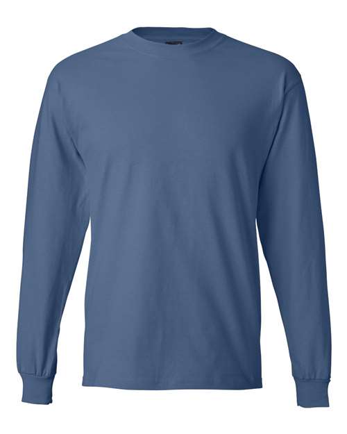 Hanes Unisex Beefy-T® Long Sleeve T-Shirt - Denim Blue Front