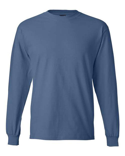 Hanes Unisex Beefy-T® Long Sleeve T-Shirt - Denim Blue Front