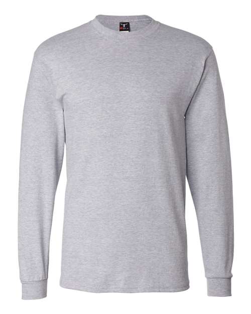 Hanes Unisex Beefy-T® Long Sleeve T-Shirt - Light Steel Front