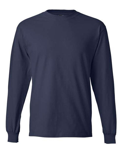 Hanes Unisex Beefy-T® Long Sleeve T-Shirt - Navy Front